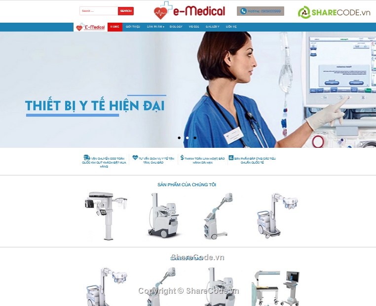 Theme WordPress giới thiệu sản phẩm thiết bị y tế, thẩm mĩ viện, Spa, cơ sở y tế tư nhân, phòng khám...