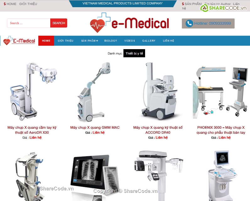 Theme WordPress giới thiệu sản phẩm thiết bị y tế, thẩm mĩ viện, Spa, cơ sở y tế tư nhân, phòng khám...