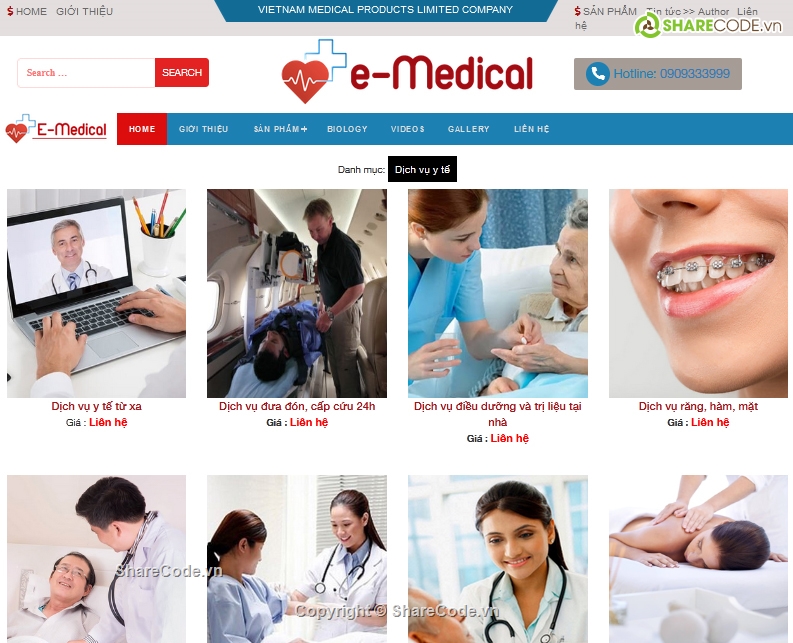 Theme WordPress giới thiệu sản phẩm thiết bị y tế, thẩm mĩ viện, Spa, cơ sở y tế tư nhân, phòng khám...